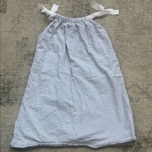 Lands' End Kids Blue and White Striped Dress